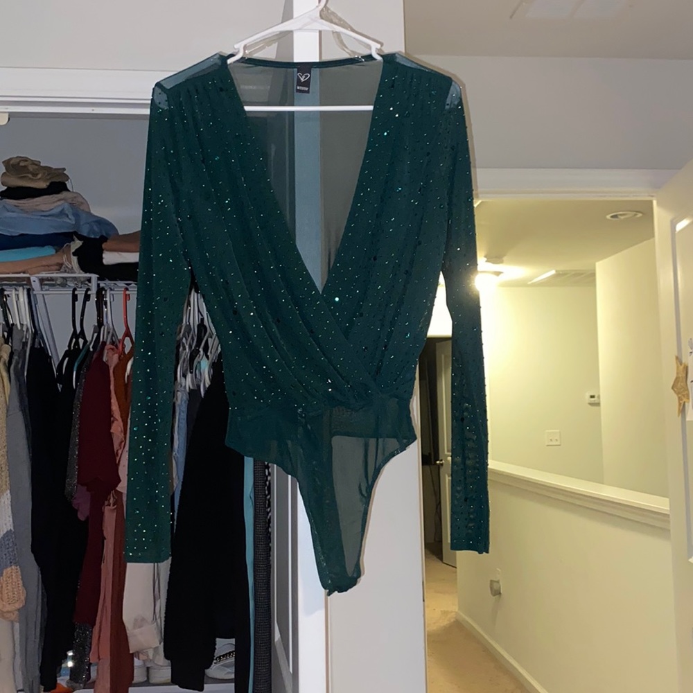 Windsor Green rhinestone Bodysuit